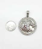 SP-768, Stainless Steel Eagle Pendant-silver color, 40mm width,55mm high, 7mm thick