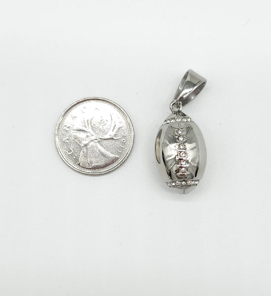SP-1033, Stainless Steel America Football Pendant- silver color