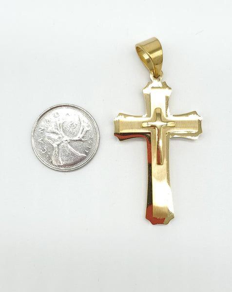 SP-838, Stainless Steel Cross Pendant- Gold Black or Gold color