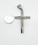 SP-256, Stainless Steel Cross Pendant with Jesus- Silver color