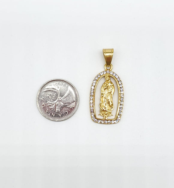 SP-1119, Stainless Steel Virgin Maria Pendant-gold color