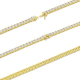 Brass Tennis Bracelet,Width 4mm, Length-8''