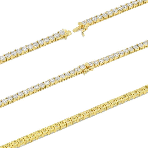 Brass Tennis Bracelet, Width-6mm,Length-8.5''