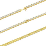 Brass Tennis Bracelet, Width-6mm,Length-8.5''