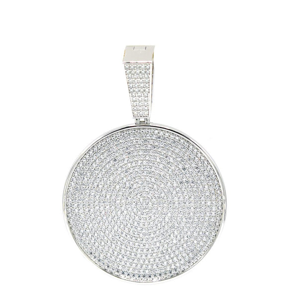 Brass Copper Icy Out Hit Hop Round Shape Pendant-gold or silver color, BRP-63