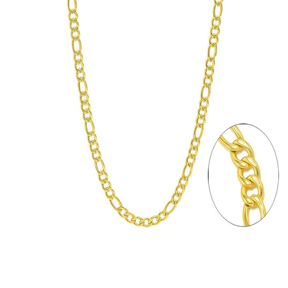 Stainless Steel Figaro Chain-4mm Width, 1mm thick