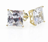 STEM-SQ-Sterling Silver Stud Earrings Push Back-5mm Width Square Gold or Silver color