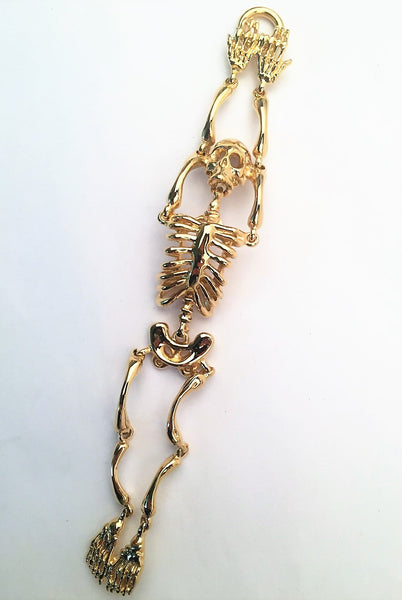 SBM-152, Men Stainless Steel Skull Bracelet Gold color-Width-32mm, Length-8.5''