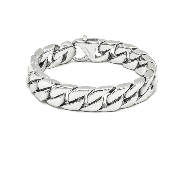 SBM-205, Men Stainless Steel Chain Bracelet-Width-14mm, Length-8.5'', 5mm thick