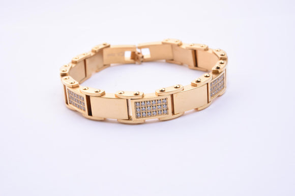SBM-297, Men Stainless Steel Fancy Bracelet Silver color 11mm width, Length 9''