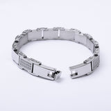 SBM-297, Men Stainless Steel Fancy Bracelet Silver color 11mm width, Length 9''