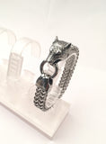 SBM-522, Stainless Steel Wolf Head Bracelet-Width-12mm, Length-8.5'', 5mm thick