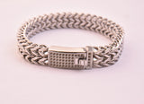 SBM-681, Men Stainless Steel Icy Out Head Bracelet, Width-12mm,Length-8.5'', 5mm thick
