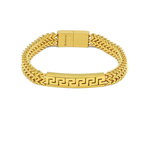 SBM-742, Men Stainless Steel Bracelet gold color-  8