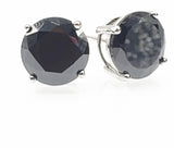 STEM-Rd, Sterling Silver Stud Earrings Push Back-3mm Width Round Gold or Silver Black