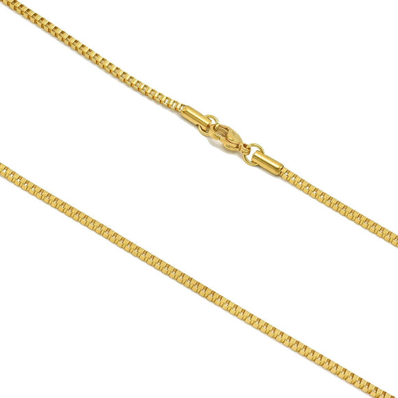 Stainless Steel Box Link Chain Width 1.5mm and Width 2mm-Gold or Silver Color, SHC