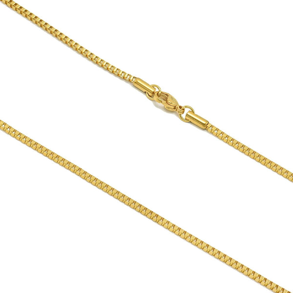 Stainless Steel Box Link Chain Width 1.5mm and Width 2mm-Gold or Silver Color, SHC