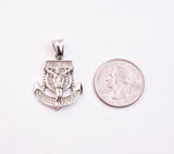 SP-1006,Stainless Steel Anchor with Jesus Pendant - gold or silver color, 17mm width, 37mm high, 5mm thick