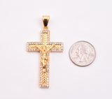 SP-1009, Stainless Steel Bling Bling Cross Pendant-gold or silver color