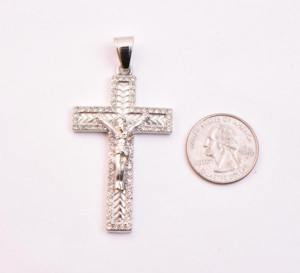 SP-1009, Stainless Steel Bling Bling Cross Pendant-gold or silver color