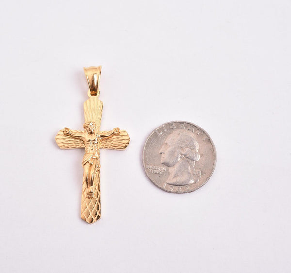 SP-1013,Stainless Steel Cross Pendant- gold or silver color, 25mm width, 50mm high, 6mm thick