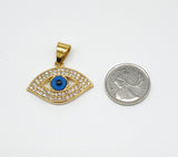 SP-1019, Stainless Steel Evil Eyes Pendant, 35mm width, 33mm high, 7mm thick