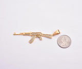 SP-1046, Stainless Steel AK47 Gun pendant-gold or silver color, 20mm width, 85mm high, 3.5mm thick