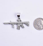 SP-1059,Stainless Steel AK-47 Rifle pendant-gold or silver color, 50mm width, 35mm high, 5mm thick