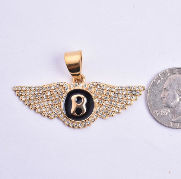 SP-1060, Stainless Steel Initial "B", gold or silver, 52mm width, 31mm high, 4mm thick