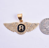 SP-1060, Stainless Steel Initial "B", gold or silver, 52mm width, 31mm high, 4mm thick