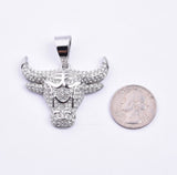 SP-1062, Stainless Steel Bull Pendant-Gold or Silver, 58mm width, 50mm high, 10mm thick