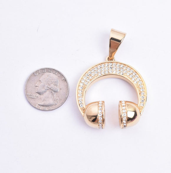 SP-1067, Stainless Steel Head-phone Pendant- gold or silver