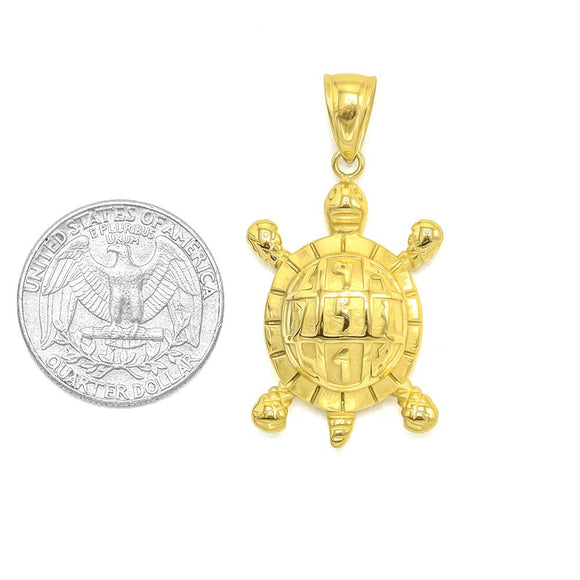 SP-1085, Stainless Steel Turtle Pendant-Gold or Silver color, 22mm width, 45mm high, 8mm thick