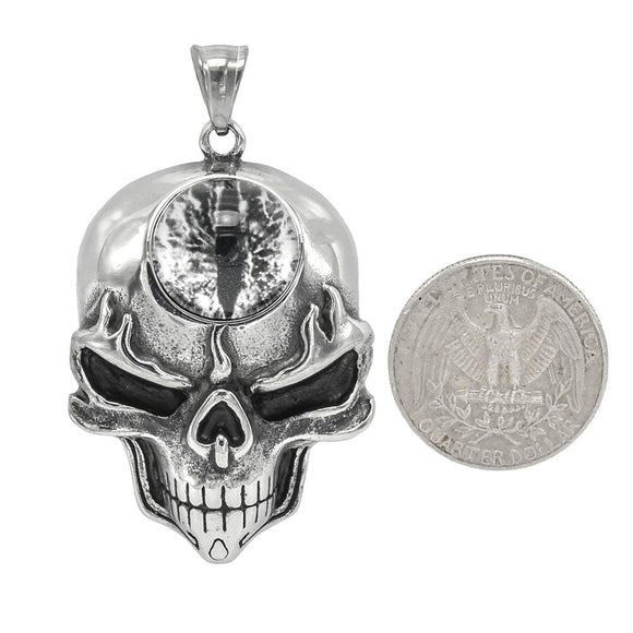 SP-1149, Stainless Steel Skull Pendant- silver color