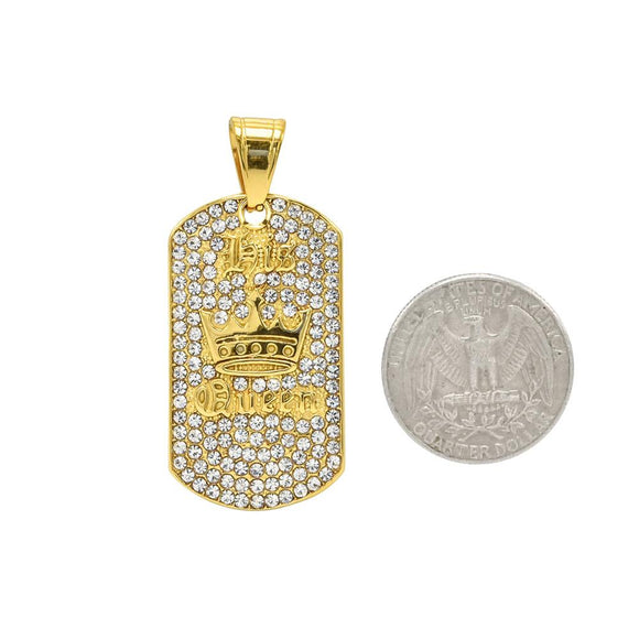 SP-1165, Stainless Steel Icy Queen Pendant-gold color