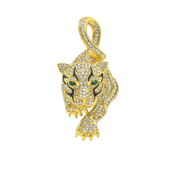 SP-1168,Stainless Steel Tiger Pendant-Gold or silver color, 35mm width, 70mm high, 18mm thick