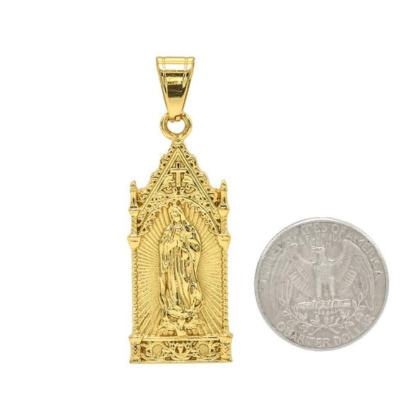 SP-1180, Stainless Steel Virgin Maria Pendant- gold or silver, 19mm width, 55mm high, 4mm thick