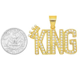 SP-1215,Stainless Steel KING Words Pendant-gold or silver, 45mm width, 35mm high, 3mm thick