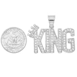 SP-1215,Stainless Steel KING Words Pendant-gold or silver, 45mm width, 35mm high, 3mm thick