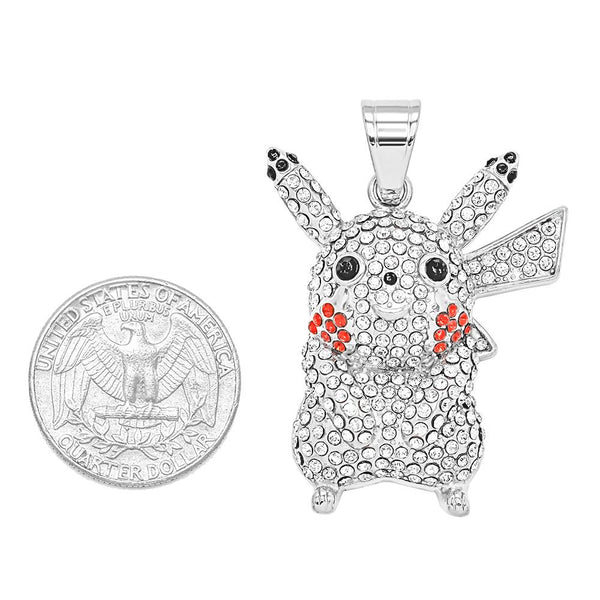 SP-1222, Stainless Steel Pokemon Pikachu Pendant-gold or silver color