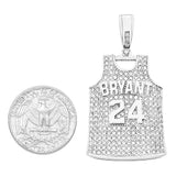 SP-1303, Stainless Steel Jersey 24 Pendant-gold or silver color- 25mm width, 50mm high, 5mm thick