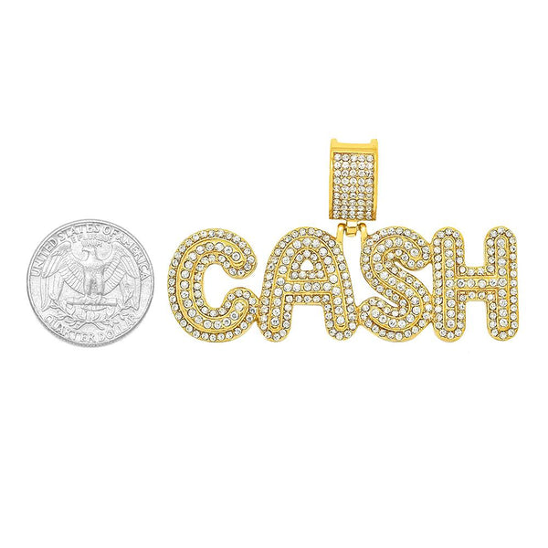 SP-1308, Stainless Steel "CASH" Sign Pendant -Gold or Silver color