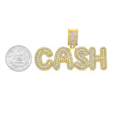 SP-1308, Stainless Steel "CASH" Sign Pendant -Gold or Silver color