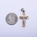 SP-231,Stainless Steel Small Cross Pendant- gold, silver, or silver gold, 19mm width, 37mm high, 6mm thick