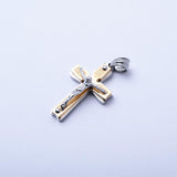 SP-388, Stainless Steel Small Cross Pendant, 2 size of cross, gold, silver, silver gold or black