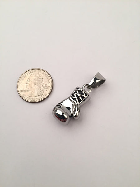 SP-668, Stainless Steel Boxing Glove Pendant-silver color, 15mm width, 43mm high, 11mm thick
