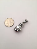 SP-668, Stainless Steel Boxing Glove Pendant-silver color, 15mm width, 43mm high, 11mm thick