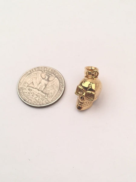 SP-677, Stainless Steel Small Skull Pendant-gold or silver color