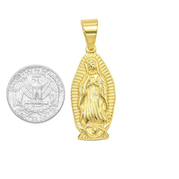 SP-687,Stainless Steel Virgin Maria Pendant-gold or silver color, 10mm width. 30mm high, 2mm thick