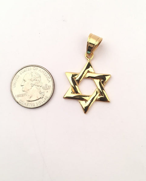SP-709, Stainless Steel 2 size of David Star Pendant-gold or silver,